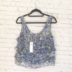 BCBGeneration Sheer Floral Tank